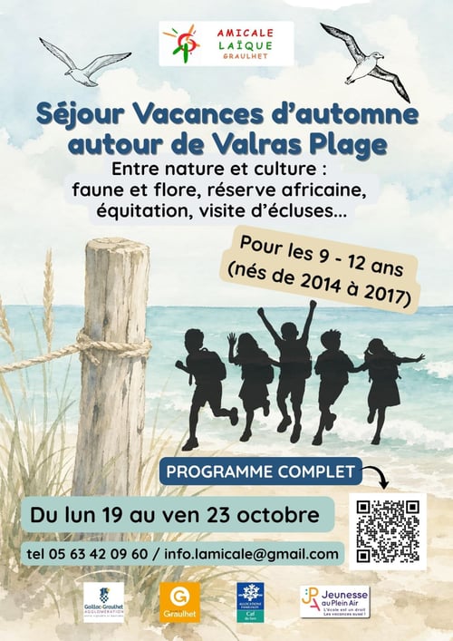 Affiche camp valras avec qr code